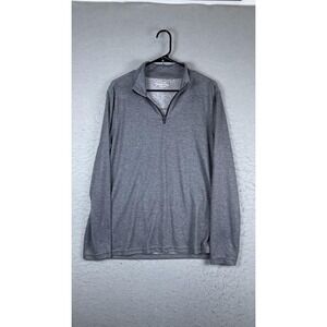 Hawker Rye Pullover Mens Large Gray 1/4 Zip Mock Neck Long Sleeve Top